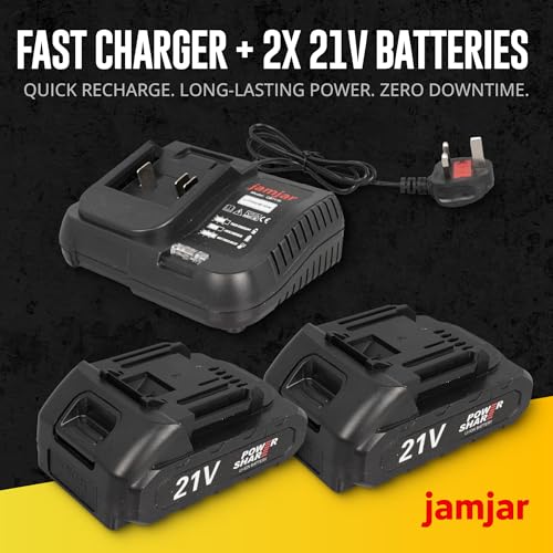 21V Cordless Drill Set with 86 Tools – Jamjar DIY Kit with 2 Batteries & Case 5 21V Cordless Drill Set with 86 Tools – Jamjar DIY Kit with 2 Batteries & Case - Image 5