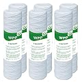 VEGEBE 5 Micron String Wound Whole House Water Filter 10" x 2.5", 10-inch Universal Sediment Pre-Filters for Well Water, Replacement Cartridge for FXWSC, CW-F, CW-MF, 1SS, W5W, AO-WH-PRE-R2, 6-Pack