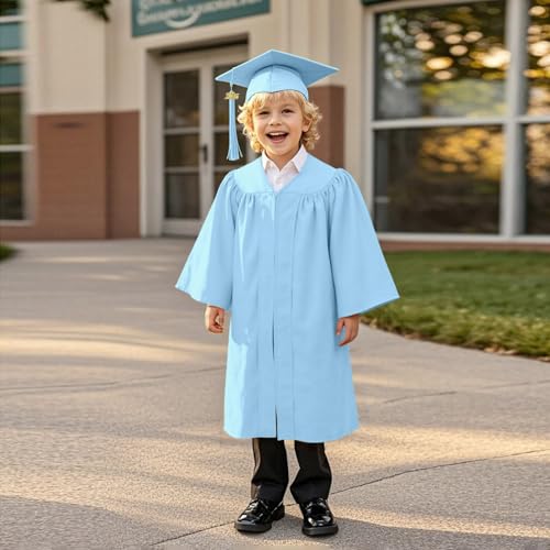 Image of Kindergarten 2025 Graduation Cap and Gown Tassel Sets with Charm 2PCS Graduations Stoles for Kids Grad Party Clothes