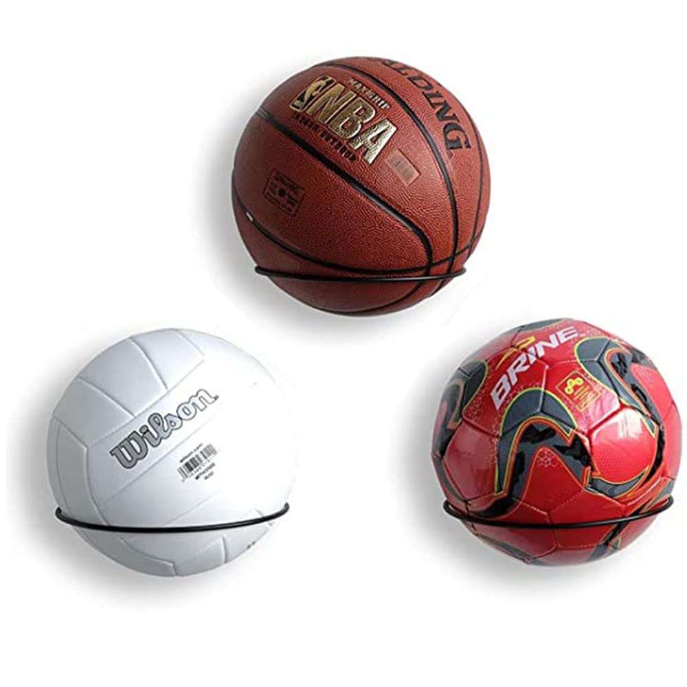 Guidre Soportes de Pared para Pelota de Baloncesto, Soporte de Pelota Deportiva, Soporte de Bola Negro, Soporte de Pelota para Baloncesto, Fútbol, Rugby, Voleibol, Fútbol