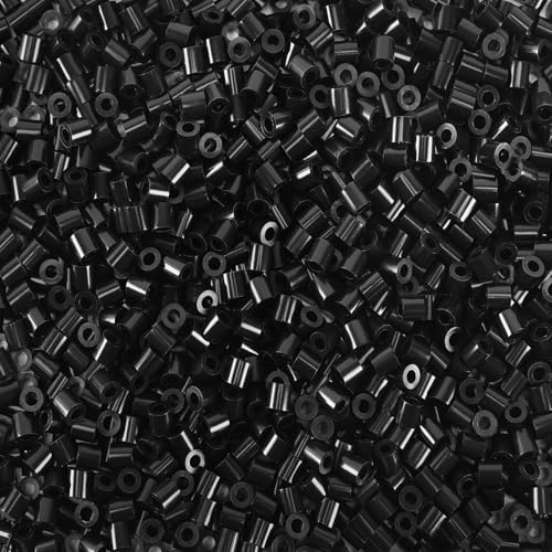 AUGSUN 1500Pcs Fuse Beads 5mm Black Melting Melty Iron Beads Bulk Refills for DIY Crafts