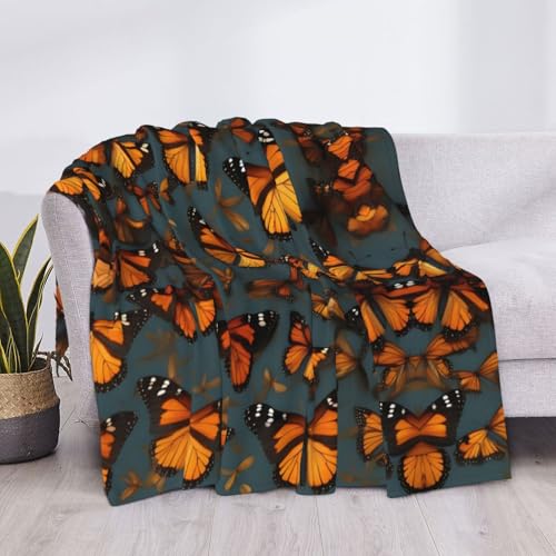 Couverture de lit EdWal en microfibre aux papillons monarques oranges pour toutes saisons - 6