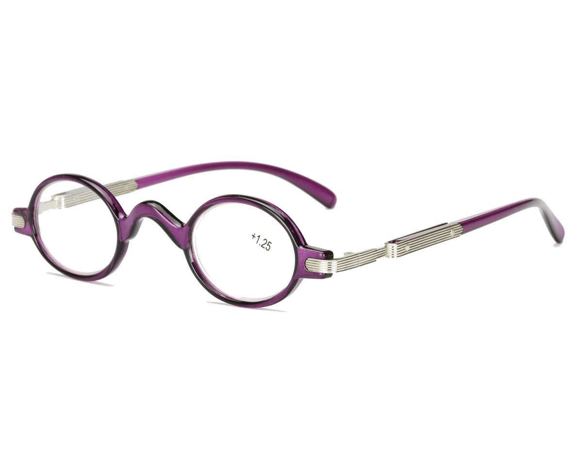 Agstum Men's Purple Readers Wo Vintage Small Oval Round Reading Glasses (+3.00, )