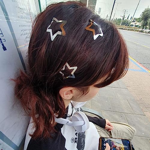 Gketn 10 Pcs 1.22 Inch Star Hair Clips Snap Hair Barrettes Non Slip Star Hair Accessories For Girls Women Cute Lovely 2000S Y2K Silver Metal Hair Clips thumb #2