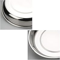 Vista 3 de Stainless Steel Dinner Round Plates, 4 Pack Food Grade Stainless Steel Plates
