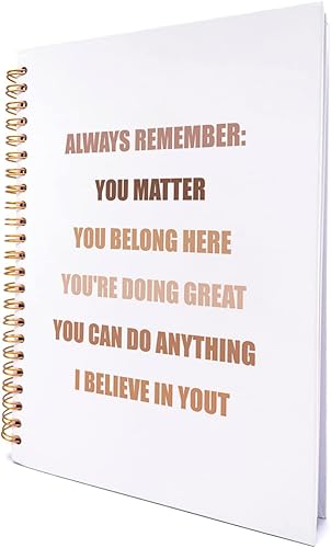 GOLSOO Cuaderno de espiral de tapa dura con texto en inglés "Always Remember You Matter" de 6 x 8 pulgadas, con cita motivacional, diario en espiral