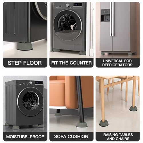 Image of Washing Machine Foot Pads 4 Pcs Anti-Vibration Rubber Washing Machine Feet Pads: Anti-Slip, Noise Reducing, Anti-Walk, Suitable for Washer and Dryer