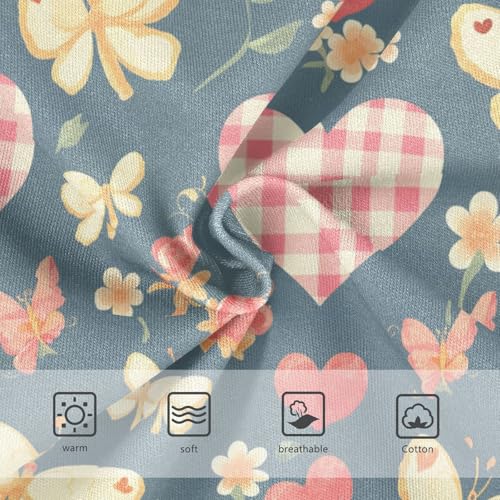 Wusikd Gingham Hearts Girls' Underwear Cotton Butterflies Girls Briefs Soft Toddler Underwear 2T3