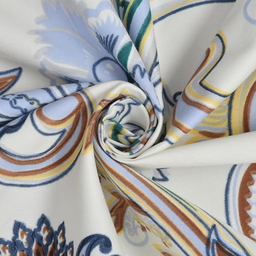 Image of VOMZER Premium 320 TC Fitted Bed Sheet with Full Elastic - Deep Pocket Design - Wrinkle Resistant Fitted Bedsheet 36x72 Single Cream Traingle