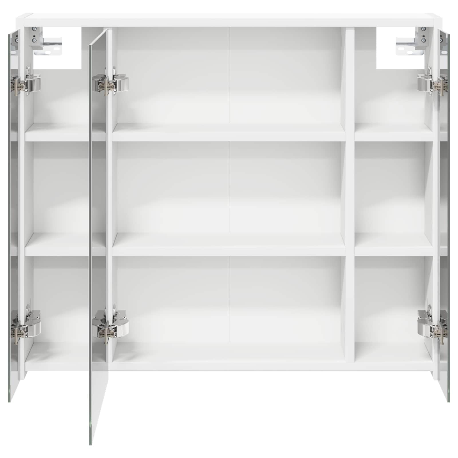 Armadietto da bagno con specchio in legno bianco, 73,5 x 16 x 62,5 cm, con ripiani regolabili, montaggio a parete, per mobili da bagno e salvaspazio nella stanza degli ospiti e nella