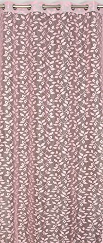 Image of Aroma Brand Tissue Transparent Fancy Sheer Polyester Curtains for Door- Pack of 1 (Long Door - 9 Feet, Baby Pink - Leafs)