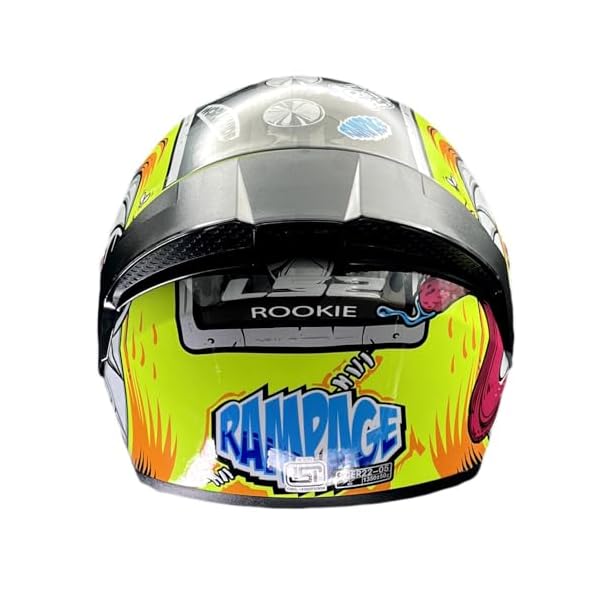 LS2 Helmets - FF352 Rookie - Rampage - Gloss Fluo Yellow - Single Visor Full Face Helmet (2XL - 600 MM)