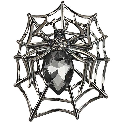 Image of Scarf Ring Spider Gifts for Women, Diamante Neck Scarf Jewelry Clip Accessory in Gift Box, Dress Shawl Pin, Rhinestone Brooch Jewelry, Fashion Clips for Clothing, Neckerchief Buckle Ring