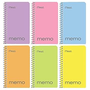 Mead Small Notebook, 24 Pack of pocket notebook 3×5 ” College Ruled Small Memo Pad Wirebound 60 Sheets, Pastel Colors of Mini Notebook in Bulk pack