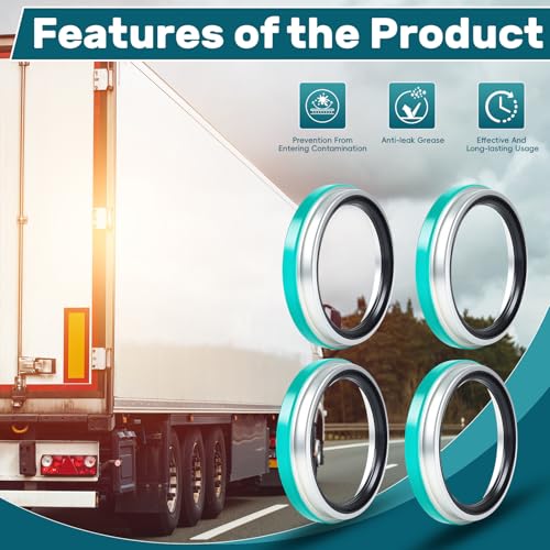 Image of 4 Pack QUCpona Wheel Seal Drive Axle, TR47697 | Classic Type, Replaces SKF 47697 , Fits Freightliner Kenworth Peterbilt Navistar Volvo Semi Trucks