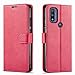 Moto G Pure Case, Motorola G Pure Case, With [Tempered Glass Screen Protector Included] STARSHOP PU Leather Wallet Shockproof Phone Cover Kickstand With Pocket Card Slots Magnet Closure -Pink
