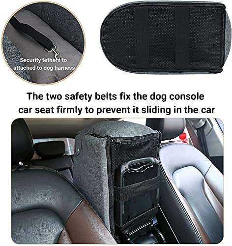 Cathpetic Dog Car Seat Pet Supplies - Travel Bags For Dogs Cats Portable Console Dog Car Seat Washable Dog Cat Booster Seat On Car Armrest Included Safety Tethers Perfect Car Seat For Dogs Cats #TOP5
