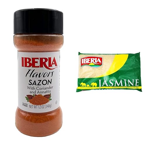 Iberia Sazon con annatoo y cilantro, 12 onzas + arroz Iberia Jasmine, 10 libras.