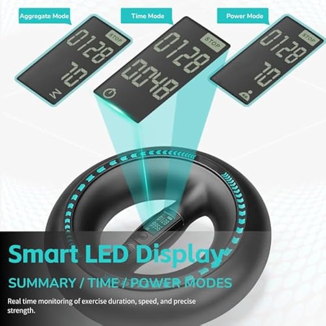 2024 Upgraded Gyro Ball Wrist Exerciser, Smart Display Wrist Trainer Ball, Curved Handle Wrist Strengthener Gyro Ball for Strengthen Arms, Fingers, Wrist Bones and Muscles