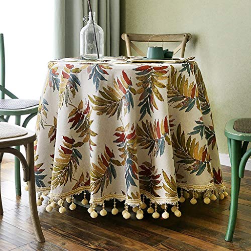 Nappe de table ronde en broderie main grande nappe bleu jaune rectangle - 2