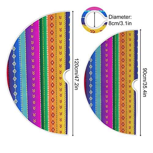 Xigua Mexican Serape Stripes Tree Skirt 36" Xmas Trees Decoration Holiday Christmas Party Ornaments For Cinco De Mayo Fiesta Home Decor #TOP2