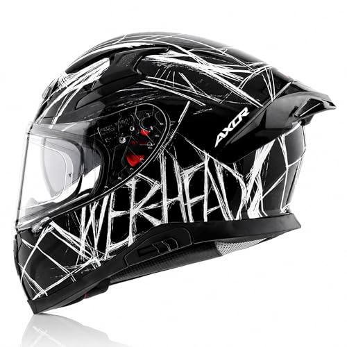 Image of Axor Apex Marvel Spiderman Full Face Bike Helmet -ECE, ISI & DOT Certified, High Impact ABS Shell, Advanced Ventilation, Anti-Scratch Visor, Premium Comfort Fit - Black, L