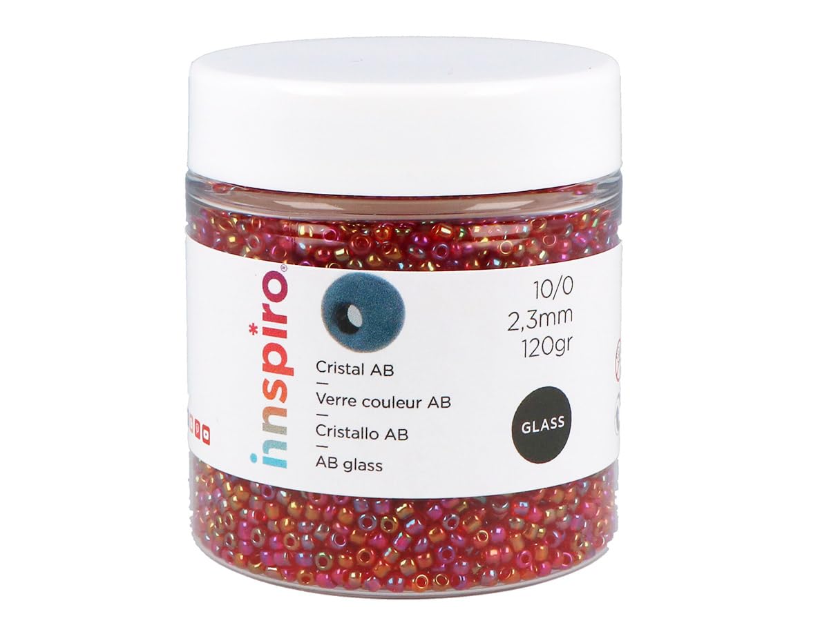 INNSPIRO Round Glass Rock Aurora boreale Burgundy 2.3mm 10/0 120g