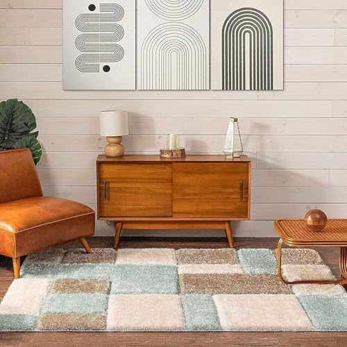 Image of Shaggy Carpet for Home 12 x 16 Feet Ultra-Soft, Thick, and Stylish Shag Texture Ideal for Living Room, Bedroom, or Office - Easy to Clean and Perfect (Gray Ivory,)