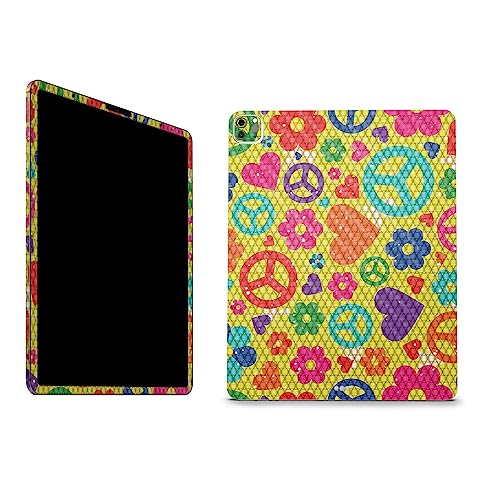 Image of MightySkins Carbon Fiber Skin Compatible with Apple iPad Pro 12.9 inch M2 6th Gen (2022) Full Wrap Kit - Peace Cloth | Protective, Durable Textured Carbon Fiber Finish | Easy to Apply | Made in The USA