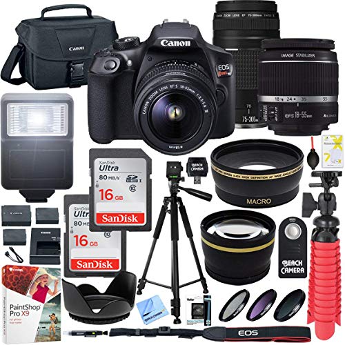 Sale!! Canon T6 EOS Rebel DSLR Camera with EF-S 18-55mm f/3.5-5.6 IS II and EF 75-300mm f/4-5.6 III ...