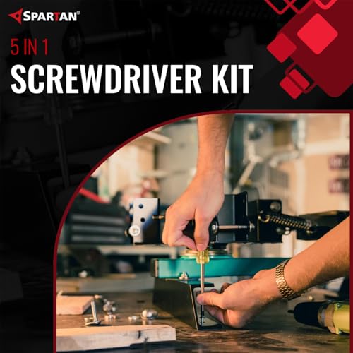 Image of Spartan 5 In 1 Screwdriver Kit with 5m x 19mm Zest Steel Measuring Tape | Unbreakable ABS Case, Easy Lock Button | DIY, Home Repair, Craftsmen, Engineers & Professional Tool Set | Combo Set