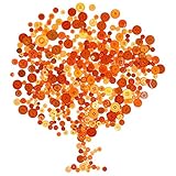 Rustark 650Pcs Resin Buttons Favorite Findings Basic Buttons 2 and 4 Holes Craft Buttons for Arts, DIY Crafts, Decoration, Sewing - Sizes Range from 0.28 to 1.18 Inch (Orange)