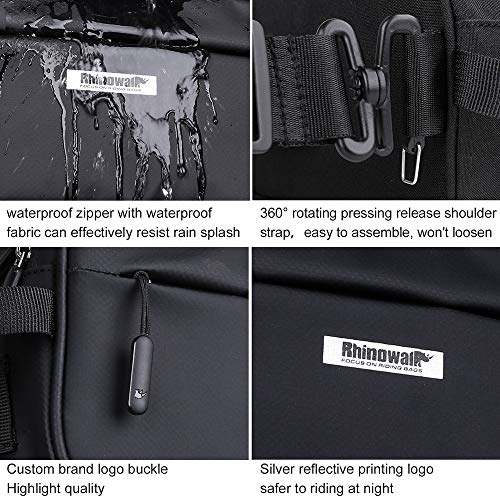 Rhinowalk X21921-BLACK Bike Handlebar Bag, Multifunctional Waterproof Mountain Bike Crossbar Front Bag Road Bike Basket Bicycle Frame Bag Waist Shoulder Bag Bicycle Bag Professional Cycling Accessories thumb #3