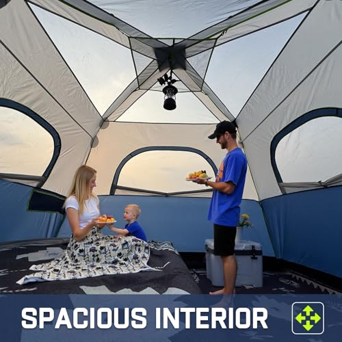 Image of 4 /6 /8 /10 Person Instant Tent, Waterproof Pop Up Tents for Camping with Rainfly, 60 Seconds Easy Setup, Automatic Cabin Tent for Family Camping with Expandable Carry Bag & Upgraded Ventilation