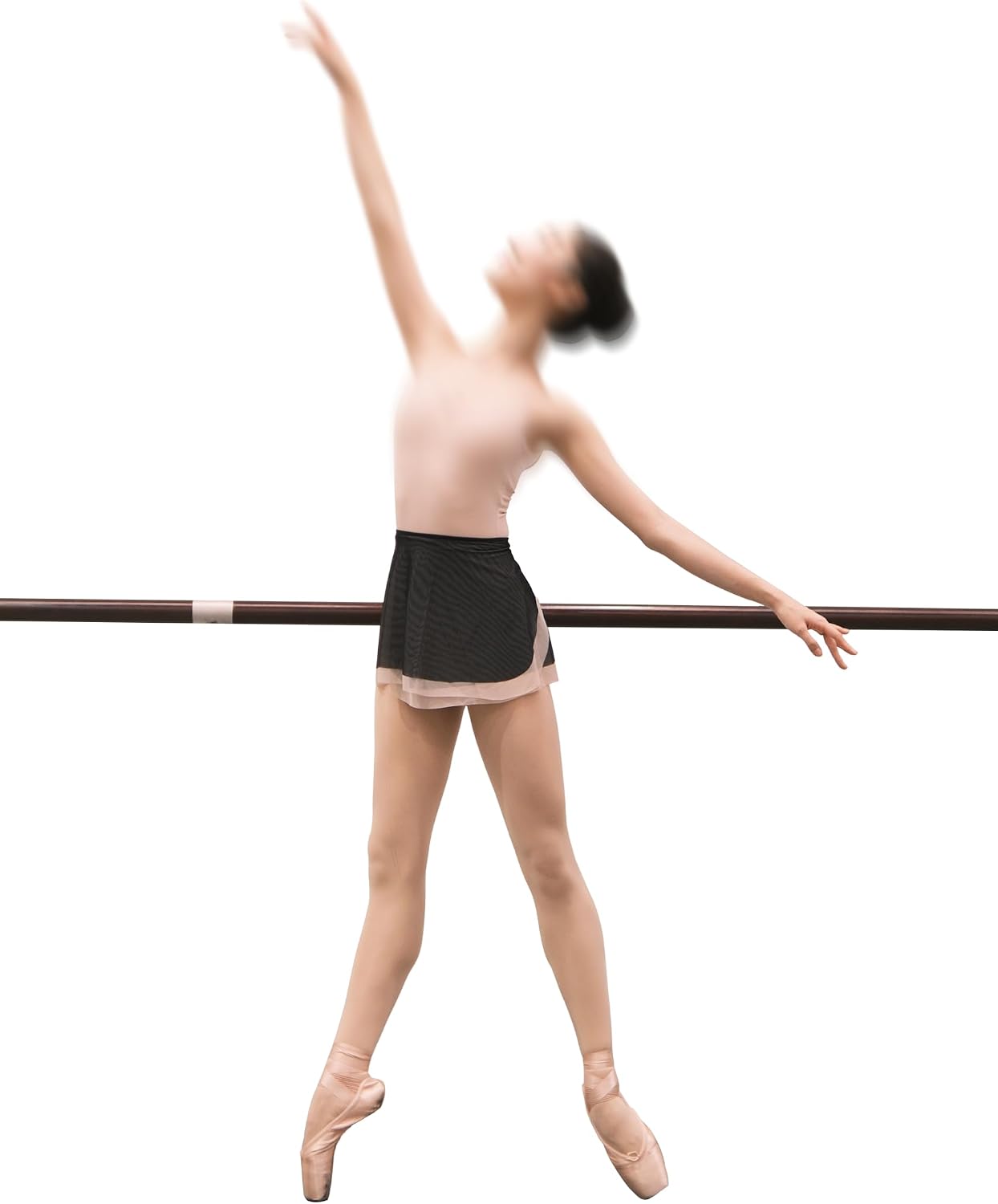 Ballet Skirt 2-Layers Two-Color Mesh Tie-Up One-Piece Elastic Waistband