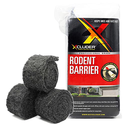Xcluder Rodent Control Fill Fabric; Black 3 Rolls Of Stainless Steel Wool Blend Prevent Rats And Mice From Entering Homes & Commercial Properties #TOP1