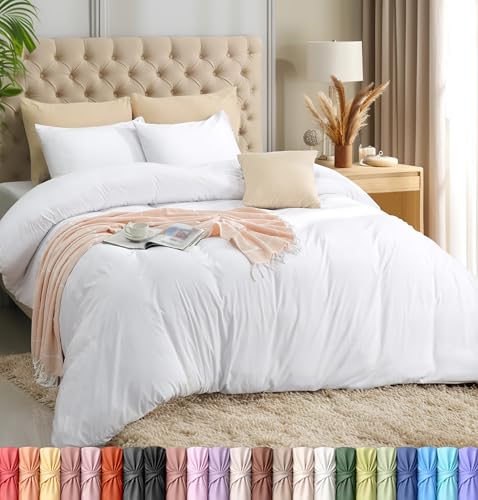 Utopia Bedding Duvet Cover Set with Pillowcases - 3 Pieces Bedding Duvet Cover with Zipper Closure -...