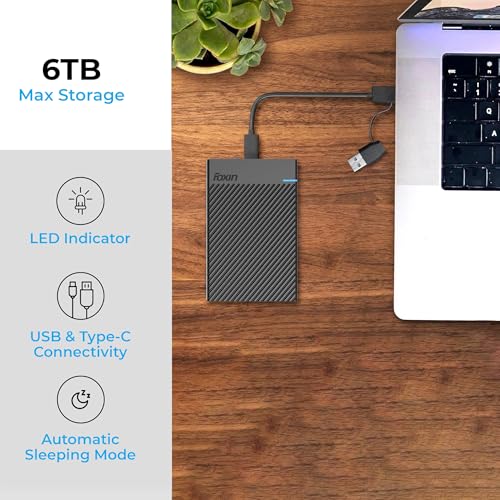 Image of Foxin S1 PRO 2.5 Inch SATA Tool-Free SSD Enclosure Case, USB 3.1 to SATA External SSD Case with Fast Transfer Speed Up to 5 Gbps & Supports UASP Max 6TB Storage Capacity Compatible with SSD