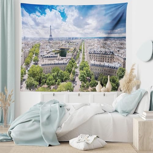 Tapisserie tissu 3D impression paysage urbain Paris 240x260