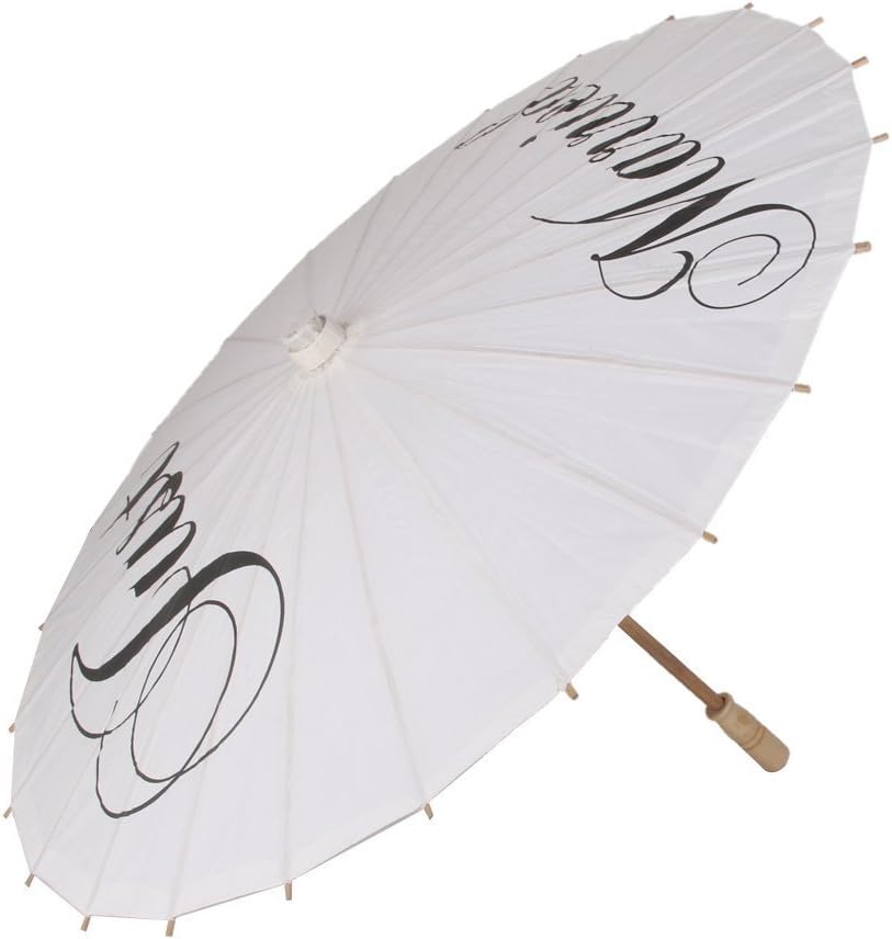 dersoning Paper Parasol Umbrella Collapsible Photography Photo Prop Wedding Party Decoration (White)