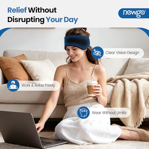 Image of NEWGO Headache Ice Pack Head Wrap for Migraines, FSA Eligible, Cold Pack Head Ice Therapy Wrap for Headache Relief, Tension, Sinus Pain, Chemo, Head Injuries
