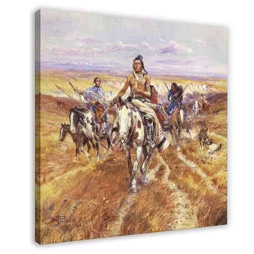 Tableau Charles M Russell When The Plains Were His en impression de haute qualité