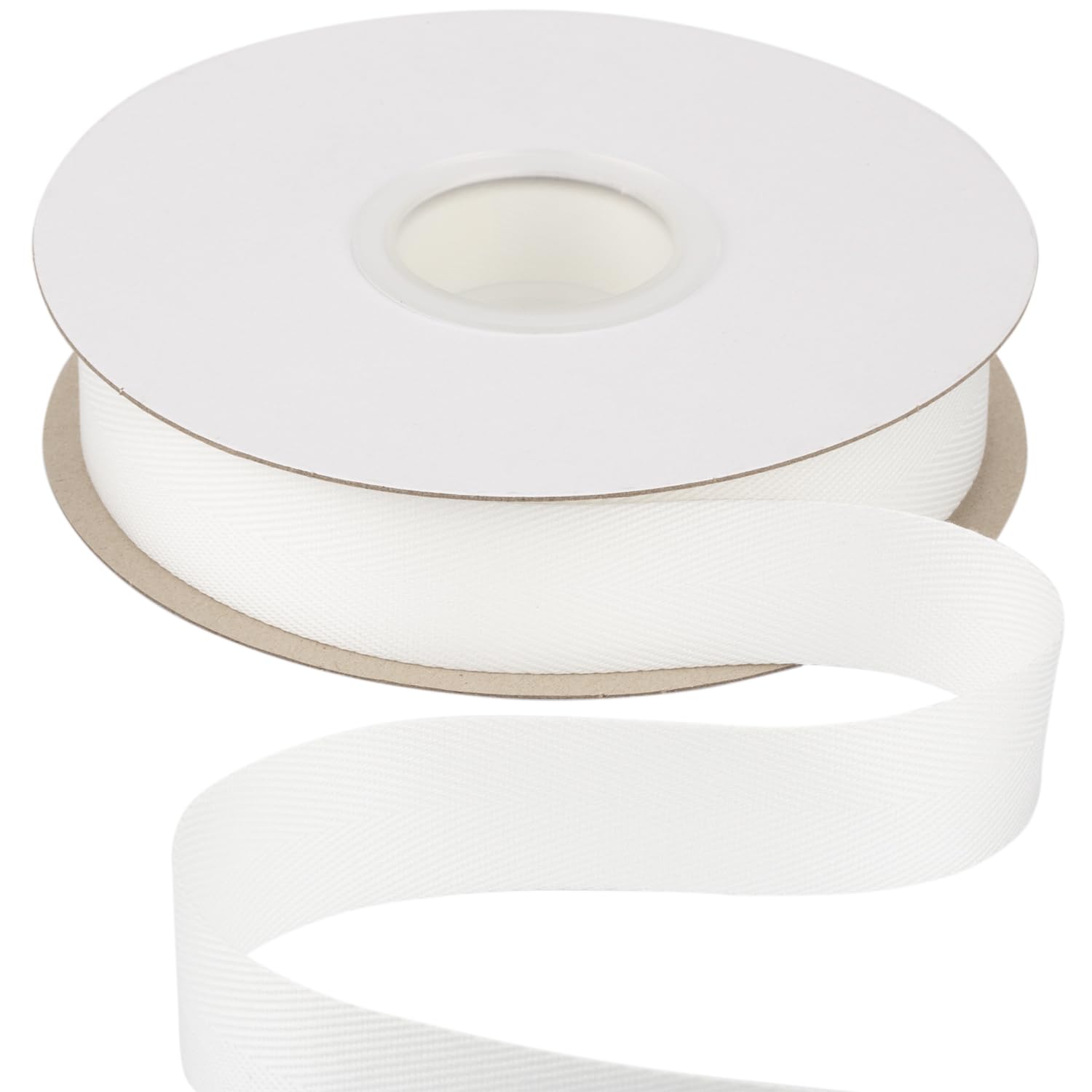 Ribbonitlux Tape Twill Ribbon 25mm x 22.5 Meters, Soft Off White Herringbone Bias Tape for DIY Craft Sewing, Gift Wrapping