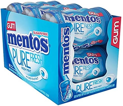 6X 50pk Pure Fresh Breath Mentos Sugar Free Mint & Green Tea Extract