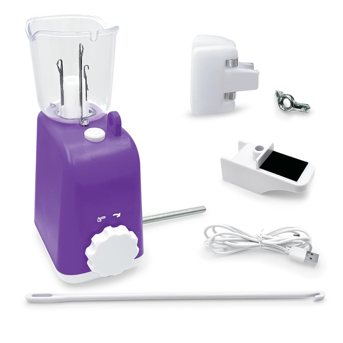 Yallmie Machine à tricoter électrique I-Cord - Machine à tricoter à corde - Outil mains libres pour projets de tricot rapide - Cadeau idéal (violet)