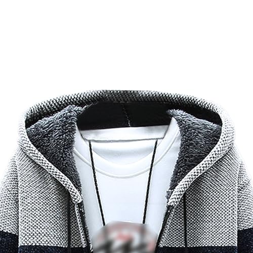 Men's Full Zippered Hooded Cardigan Warm Knit Slim Fit Casual Jacket Long Sleeve Classic Soft Hoodies Sweater3