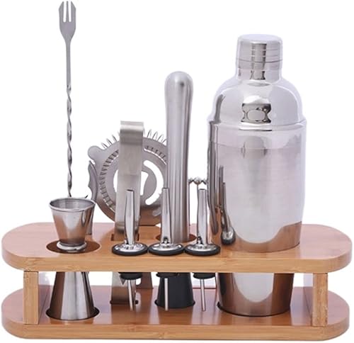 TOEWOE Juego de coctelera de acero inoxidable, juego de herramientas de barra de 12 piezas, accesorios de bar, herramientas profesionales para