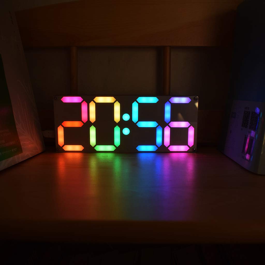 GUMEI Grand kit de Bricolage d'horloge de Tube numérique DS3231 de Couleur Arc-en-Ciel avec des Couleurs Personnalisables