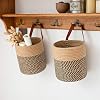 Goodpick Large Blanket Basket And Jute Hanging Basket Set