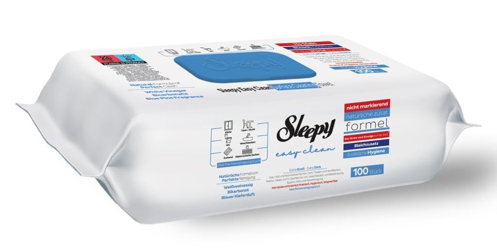 Sleepy Easy Clean Surface Cleaning Cloths Towel Bleach Added Pack of 1 x 100